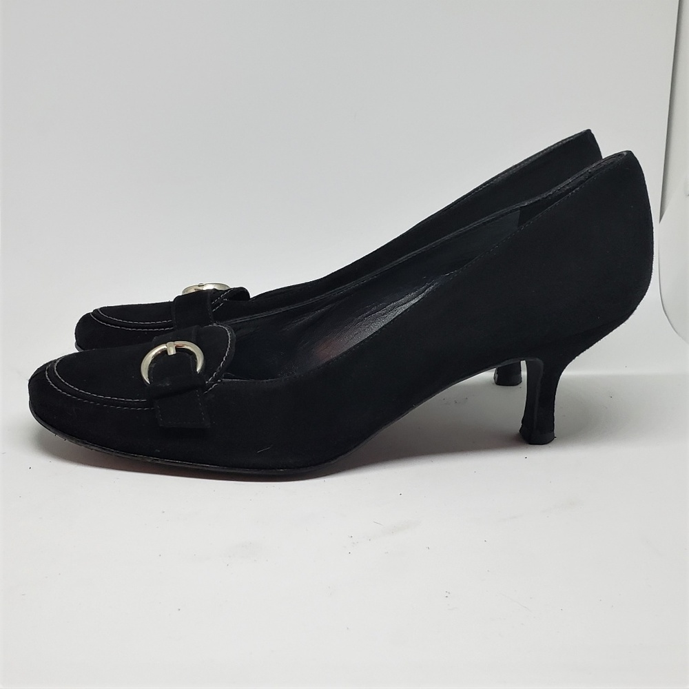STUART WEITZMAN Suede Kitten heel Buckle Pump 8.5 - Picture 2 of 8